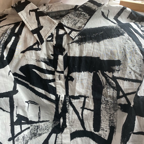 Black and white cotton dress shirt - Picture 5 of 5